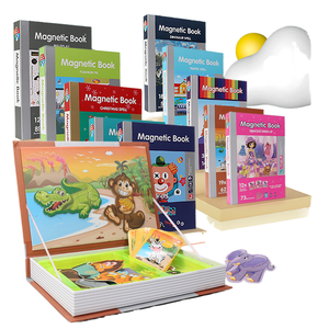Livre magnétique éducatif pour enfants en gros d'usine, impression offset, revêtement laminé, carton épais, aimant, OEM - Product Image 1