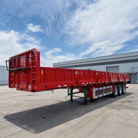 Semi-remorque plateau à 3 essieux de 40 pieds et 40 tonnes, à parois latérales, pour un transport de marchandises efficace, directement de l'usine