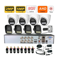 Kit DVR XVR AHD 8 canaux 5MP IP66 TSEye avec caméra analogique bullet, vision nocturne couleur, suivi de mouvement humain, système de surveillance CCTV