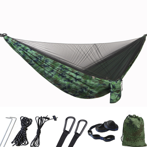 Hamacs légers portables en nylon polyester avec filet de lit sac de transport pour les voyages en plein air randonnée fête arrière-cour plage - Product Image 2