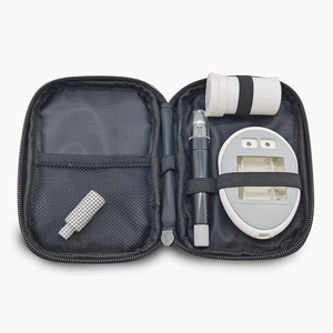Blood Glucose Meter Storage Bag Black Fabric Zippered <b>Case</b> For Medical Devices Instrument Protection <b>Carry</b> <b>Case</b> - Product Image 1