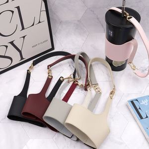 HR Stock – Nouvelle Housse de Tasse Portable en Cuir PU pour Femme, 5 Couleurs, Fermeture Velcro, Poignée Anti-brûlure, Support pour Tasse à Café, Boissons d'Extérieur - Product Image 4