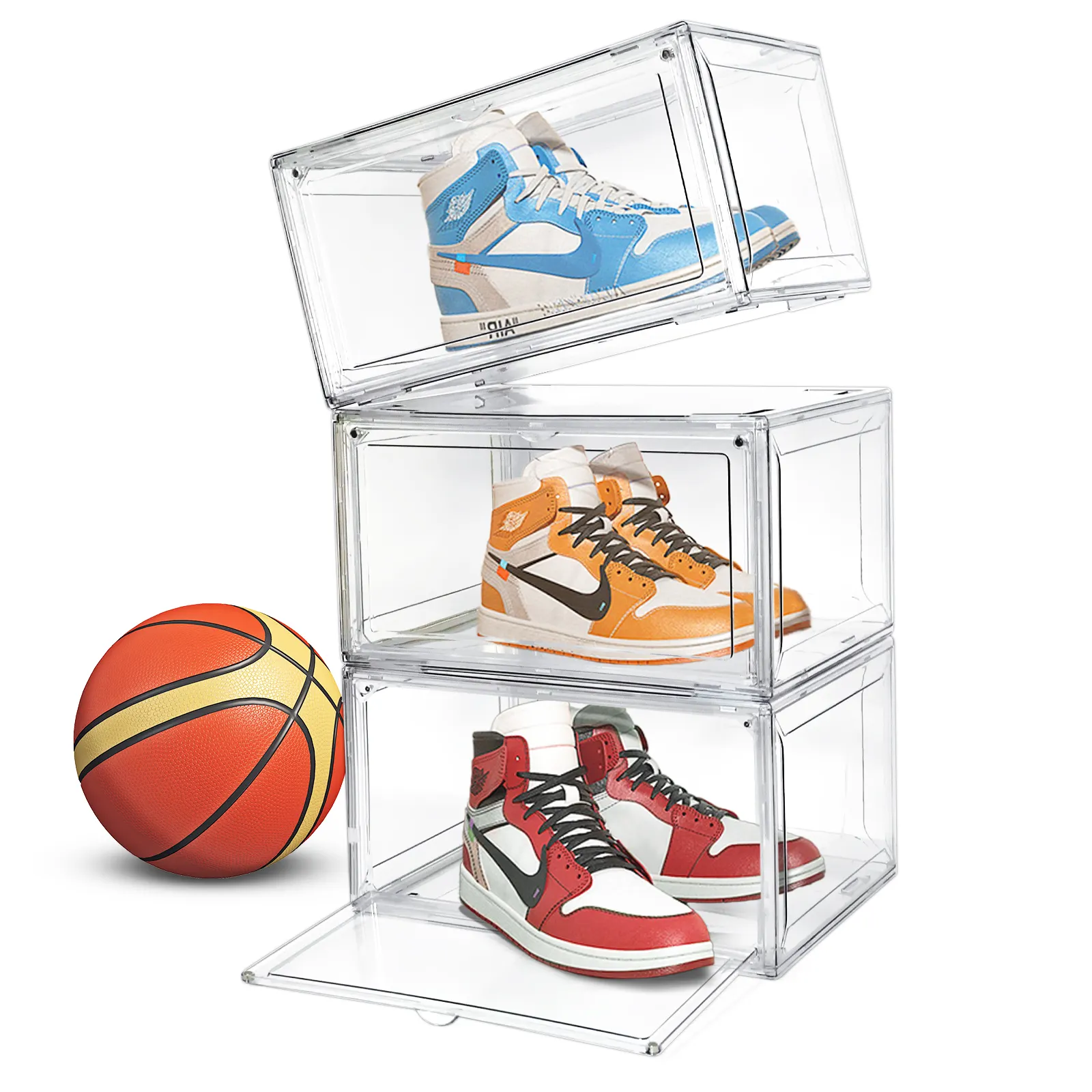 ड्रॉप शिपिंग गर्म पैक सेट Stackable जूता भंडारण बॉक्स के लिए बक्से प्लास्टिक स्पष्ट स्नीकर बॉक्स जूते प्रदर्शन जूता मामले