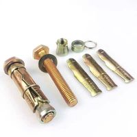 3pcs/4pcs Boulon d'ancrage en acier au carbone galvanisé M10 Tête hexagonale amovible Drop-in