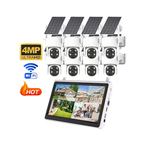 กล้องวงจรปิดไร้สายระบบโซลาร์เซลล์ 8CH 4MP พร้อมจอ LCD  แบบ PTZ สำหรับภายนอกและภายในอาคาร ชุดกล้องวงจรปิด NVR ระบบกล้องรักษาความปลอดภัยแบบโซลาร์เซลล์พร้อมหน้าจอ - Product Image 1
