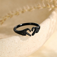 Parure de bijoux vintage en acier inoxydable plaqué or PVD 18 carats avec pierres noires, boucles d'oreilles pendantes et bagues pour femme, résistantes au ternissement