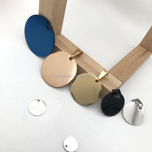 Paslanmaz çelik gül altın yuvarlak boş hayvan etiketi özel pet kimlik etiketi - Product Image 4