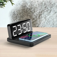 Draadloze oplaadbare LED wekker met groot digitaal display (2-in-1)