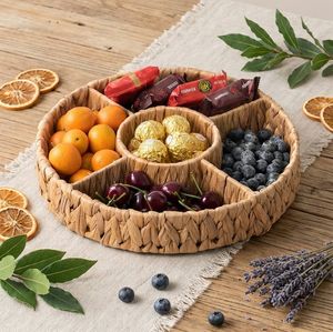 Cesta de Almacenamiento Redonda con Múltiples Compartimentos de Fibra Natural, Directo de Fábrica en Vietnam, Bandeja Organizadora de Escritorio - Product Image 1