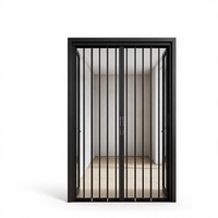 Porte pliante télescopique sur mesure avec cadre en alliage d'aluminium et maille diamantée en acier inoxydable pour projets hôteliers