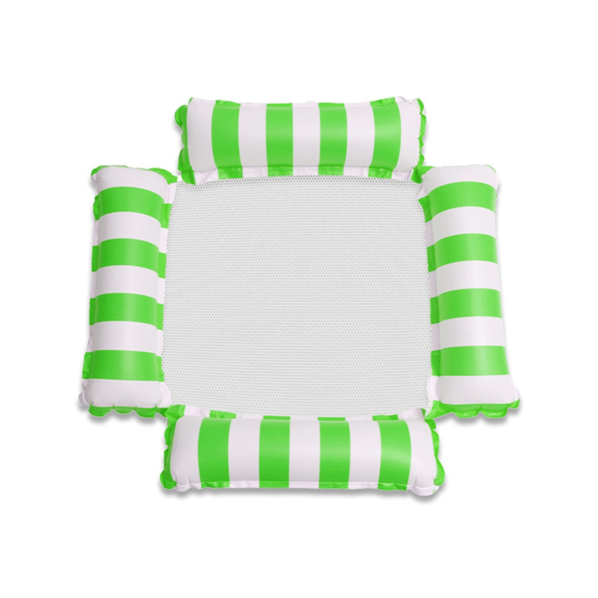 Four-tube striped floating raft-green