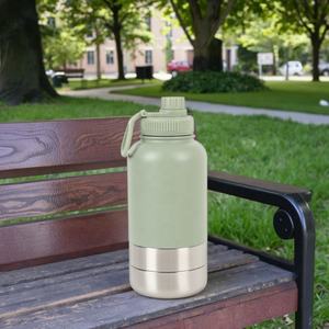 Bouteille d'eau de voyage isolée pour chien en acier inoxydable 32 OZ 3 en 1 avec 2 bols amovibles - Product Image 3