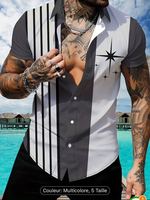 Herenmode Lente Zomer Casual overhemd Bedrukte tops met korte mouwen Ademende straatkleding