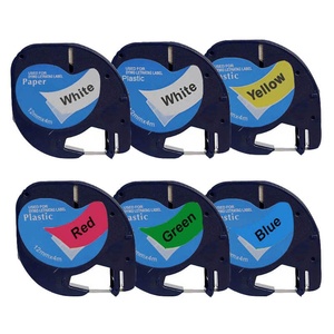 Papel de Impresión Compatible con <span class=keywords><strong>DYMO</strong></span> <span class=keywords><strong>LetraTAG</strong></span> 91205 y 91201, Fondo Verde/Blanco, Etiquetas Adhesivas con Texto Negro, Cinta de Etiquetas Delta - Product Image 1