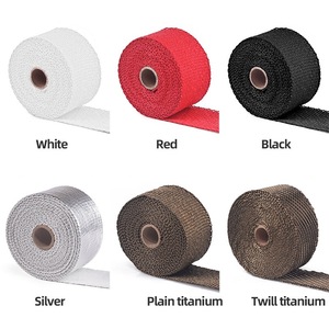 Rouleau de longueur personnalisé Accessoire de <span class=keywords><strong>moto</strong></span> Enveloppe d'échappement résistante à la chaleur avec bandes en acier inoxydable - Product Image 5