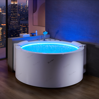Baignoire de massage hydrothérapeutique haut de gamme et jacuzzi rond avec cascade et jets pour salle de bain d'angle