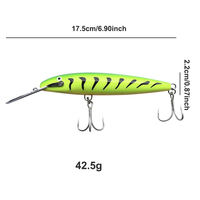 Leurre de pêche en eau salée en plastique dur imprimé ABS avec lèvre métallique pour la pêche au marlin, au vairon, en rivière, en lac, en mer, en bateau