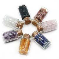 Bouteille de cristal d'agate naturelle, bouteille à messages en pierres semi-précieuses colorées pour la décoration intérieure et les cadeaux