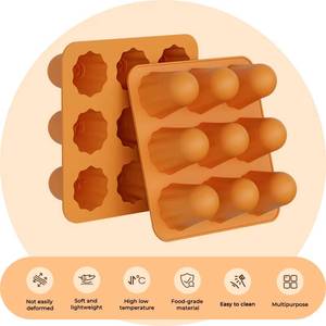 MUYULINS Factory 9-Cavity Ghost-Shaped Creepy Cute <b>Silicone</b> Cake Halloween Candle Mold - Product Image 5