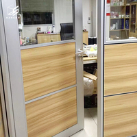 Cadre en aluminium professionnel cloison en verre fixe intérieur verre en bois pleine hauteur cloison de séparation de bureau