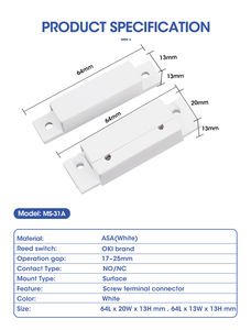 مفاتيح أبواب أو نوافذ ، مستلزمات أمن, مفاتيح تثبيت أبواب أو نوافذ ، تثبيت على سطح المنزل ، خاصية اتصالات مغناطيسية - Product Image 2