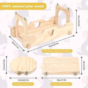 Maison pour animaux de compagnie en bois naturel fabriqué à la main petit Animal cachette cabane jouet à mâcher pour cochon d'inde Chinchilla Rat souris gerbille hérisson - Product Image 5