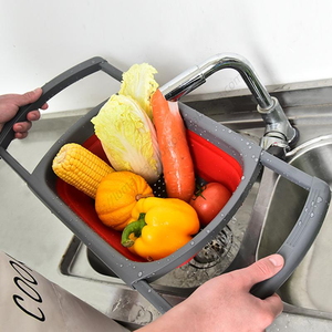Panier de drainage pliable en plastique ZGQ14 pour cuisine, passoire télescopique pour fruits et légumes, vente en gros - Product Image 3