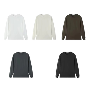 เสื้อยืดแบรนด์แฟชั่นระดับไฮเอนด์สำหรับผู้ชาย ลายพิมพ์ แขนยาว ผ้าฝ้ายทอ 100% น้ำหนัก 300 กรัม สไตล์ใหม่สำหรับฤดูหนาว ขายส่ง เสื้อยืดสั่งทำ - Product Image 1