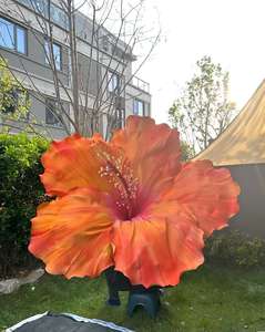 Fleurs d'art en papier d'<span class=keywords><strong>hibiscus</strong></span> géant fabriquées à la main sur mesure pour mariages fiançailles remises de diplôme; toile de fond de scène d'événement festif - Product Image 4