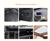 Tissu synthétique auto-adhésif en microfibre PU ultra-suédée, imperméable, gaufré, décoratif, élastique, à effet chromatique