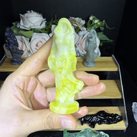Escultura de Bruja con Capucha de Cristal Natural, Figura de Piedra Curativa, Bruja Espiritual Wicca de Cuarzo para Decoración del Hogar