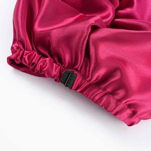 Bonnet de nuit en satin de soie réglable pour femmes, avec bande élastique, véritable soie des deux côtés, cadeau - Product Image 4