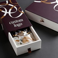 Boîte à tiroirs pliable personnalisée 6 pièces avec fenêtre en PVC, emballage cadeau de luxe pour chocolats et truffes, boîte à bonbons de vente au détail avec logo