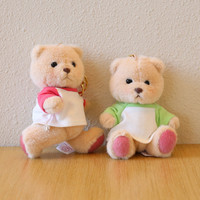 Porte-clés ours en peluche Lina Bear de 12 cm avec logo personnalisé, jouets en peluche articulés et mobiles