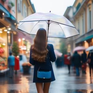 Parapluies semi-automatiques à manche en J, à changement de couleur au laser, parapluies droits, parapluies arc-en-ciel irisés pour la pluie, vente en gros - Product Image 4