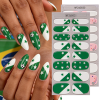 Autocollants pour ongles en gel semi-durcis à la lampe UV, motif Coupe du Monde de Football, pour manucure personnalisée
