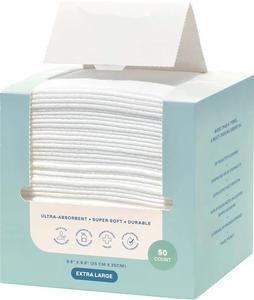 Disposable Ultra-Absorbent Durable Gentle Soft Extra Large Cleaning Face Towels for Makeup Remover Dry <strong>Wipes</strong> for All Skin Types - Product Image 1
