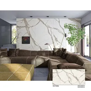 Carreaux Maison Lux 타일 대리석 바닥 도자기 큰 크기 Realgres 카라라 화이트 대리석 슬라브 1600x3200x6mm