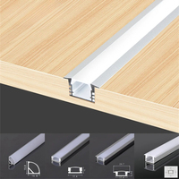 Profilé LED en aluminium 0,5m/1m, style V/U/YW, encastré, avec couvercle laiteux, pour éclairage linéaire de placard ou armoire