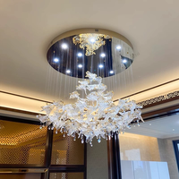 Lampu Gantung Kaca Mewah untuk Ruang Plafon Tinggi, Lobi Hotel, Bar, Vila, Dekorasi Pernikahan