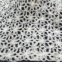 Tissu en dentelle crochetée florale transparente, broderie ajourée, 100 % polyester, léger, pour vêtements, vente en gros directe usine