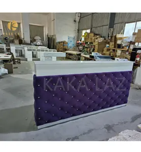 简约接待台定制紫色接待台现代沙龙家具
