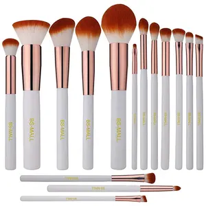 White Makeup Brush Set BS-MALL Private Label Customize Makeup Brush Set 15PCS White Pinceau Maquillage High Grade Makeup Brushes