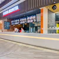 Comptoir de réception et de caisse de restaurant moderne et luxueux sur mesure avec surface solide pour hôtel et aire de restauration