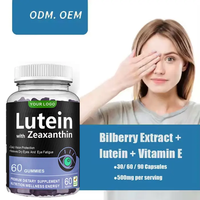 Gummies OEM naturels à l'extrait de luthéine, oméga 3 et DHA, myrtille, bêta-carotène, favorisant la luthéine et la zéaxanthine pour la santé oculaire