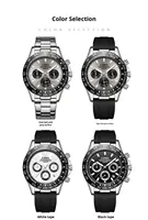 Montres à quartz de marque Étanches Aiguilles lumineuses Chronographe Phase lunaire Montre-bracelet pour hommes Montre Relojes Hombre Uhr
