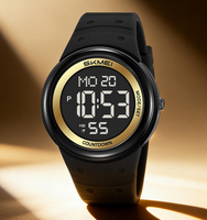 Montre-bracelet sport de luxe pour homme SKMEI 2462, affichage LED, alarme, chronographe, bracelet en silicone, étanche 3 BAR, cadeau, chronographe