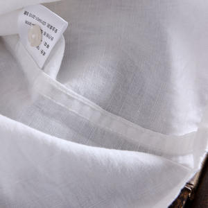 Doppie tasche con lembi <span class=keywords><strong>Slim</strong></span> <span class=keywords><strong>Fit</strong></span> <span class=keywords><strong>camicia</strong></span> di cotone morbido Casual e <span class=keywords><strong>lino</strong></span> per gli uomini - Product Image 6