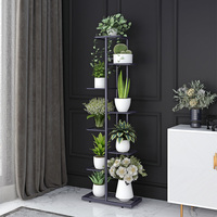 Jinsheng Support de pot de fleur en métal noir 6-7 couches Support de plante en forme d'arbre blanc pour les balcons de la maison et le jardin