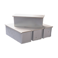 Ensemble de moules à pain et à gâteaux rectangulaires en métal, écologiques, résistants à la chaleur, compatibles four et micro-ondes, avec couvercles, en stock, 450g